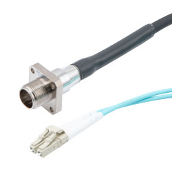 室外光纤跳线，双工 MMF(OM3)，2 芯 AARC（插座）到双夹 LC/PC，带 7.0mm LSZH 护套，5M的图片