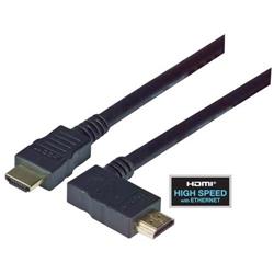 具有以太网功能的高速HDMI 线缆，公头/公头直角式向右出线，2.0m的图片