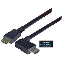 具有以太网功能的低烟无卤高速HDMI 线缆，公头/公头直角式向左出线，0.5m的图片