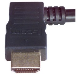 具有以太网功能的低烟无卤高速HDMI 线缆，公头/公头直角式向左出线，0.5m的图片